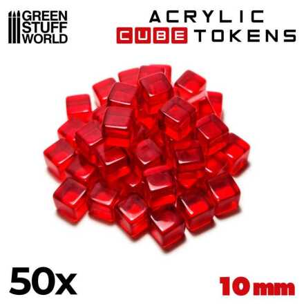 Red Acrylic Cube tokens 10mm