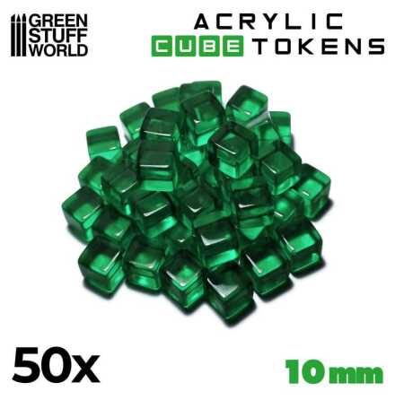 Green Acrylic Cube tokens 10mm