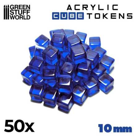 Blue Acrylic Cube tokens 10mm