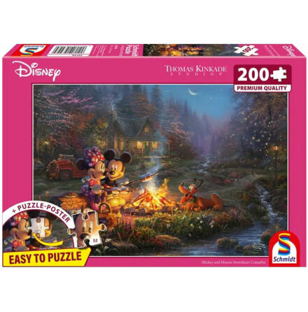 Thomas Kinkade: Disney - Mickey & Minnie Sweetheart Campfire (200 pieces)