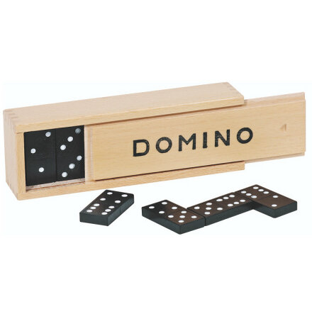 Domino Game In Wooden Box (liten tr�ask)