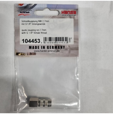 Quick coupling nd 2.7mm with G 1/8 inch female thread