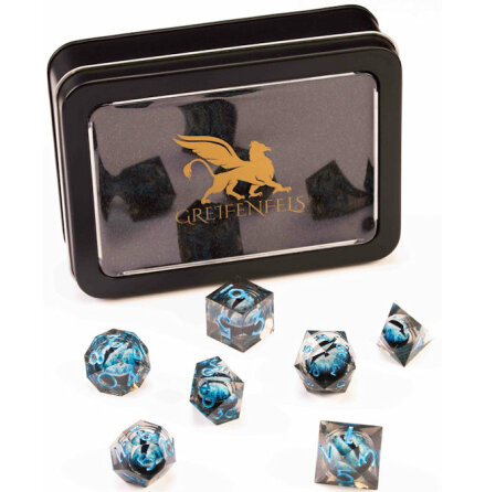 Razor Series: Blue Dragon Eye, Clear Dice, Blue Numbers