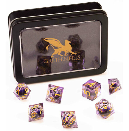 Razor Series: Purple Dragon Eye, Clear Dice, Gold Numbers