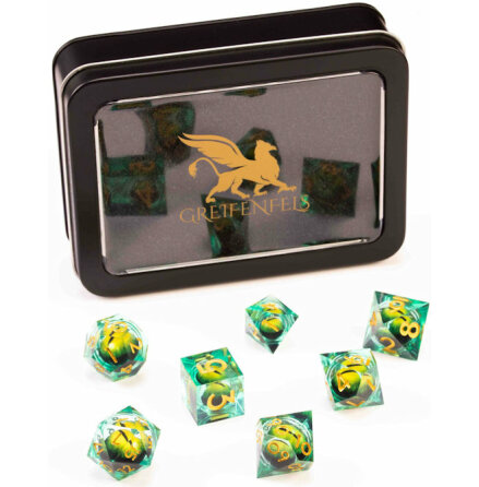 Razor Series: Emerald Dragon Eye, Clear Dice, Gold Numbers