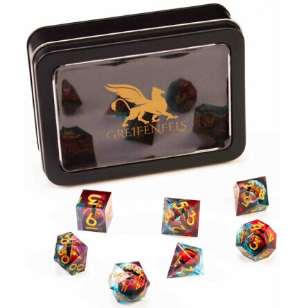 Razor Series: Red Dragon Eye, Blue Dice, Gold Numbers