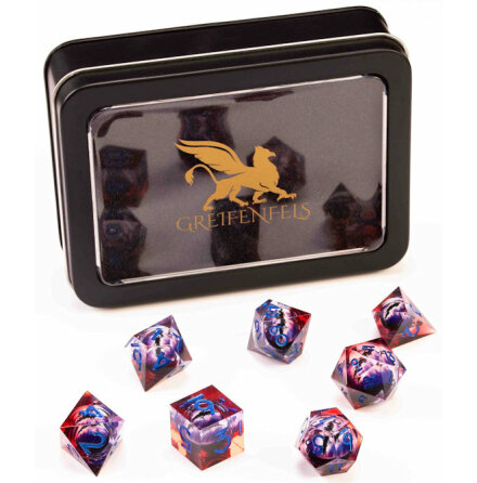 Razor Series: Purple Dragon Eye, Red Dice, Blue Numbers
