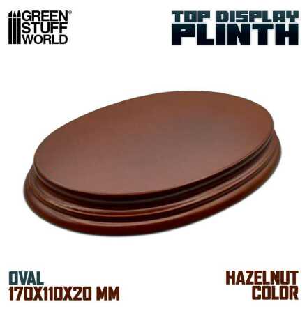 Oval Display Plinth 17x11 cm - Hazelnut Brown