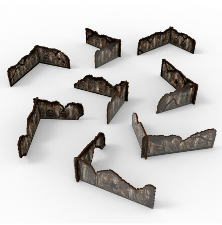 Matched Play (WTC) Pre-painted Low Walls (Pack x8)