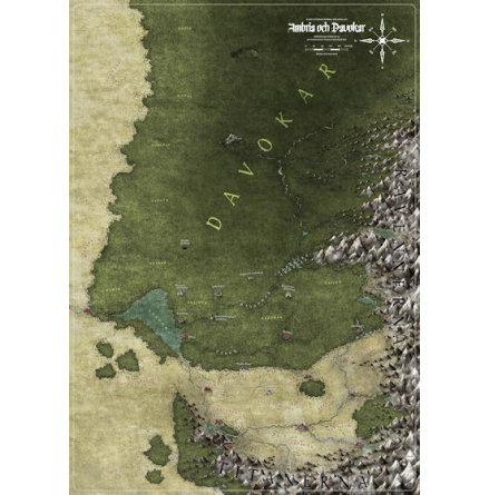 Symbaroum: Karta �ver de k�nda delarna av Ambria och Davokar