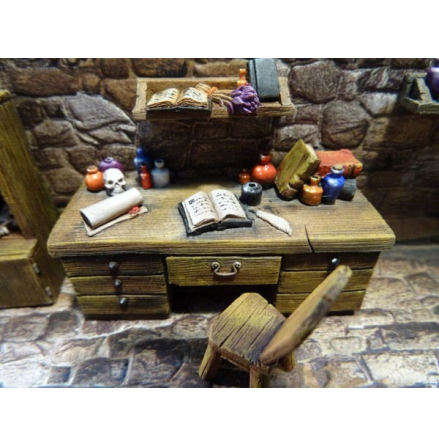 Study: Desk, Chair & Sorcerer Table (3 pieces)