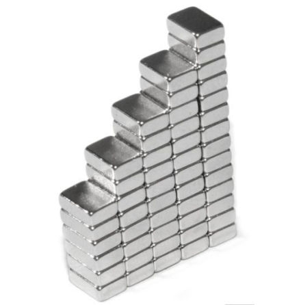Block magnet 6 x 4 x 2 mm (10st) Nickelpl�terad 640g styrka