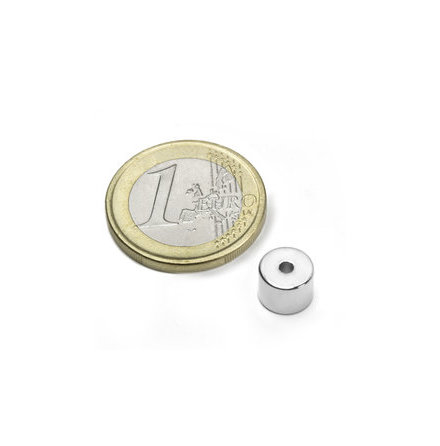 Ring Magnet diameter 8/2 mm, h�jd 6 mm (10st) Nickelpl�terad 2400g styrka