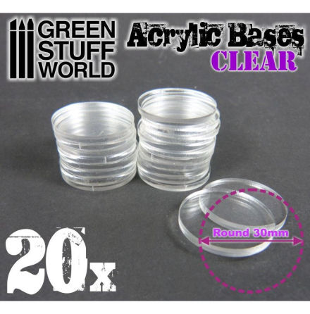 Acrylic Bases - Round 30 mm CLEAR