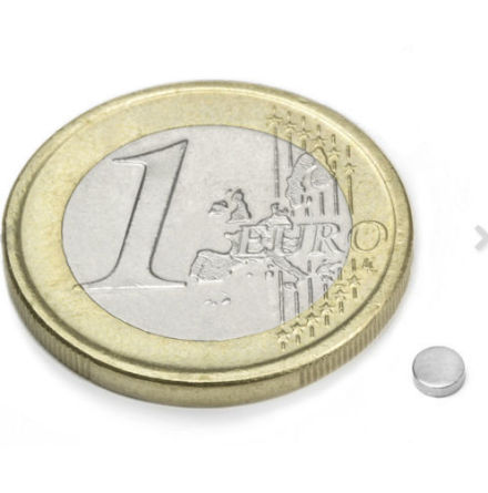 Disc Magnet diameter 3 mm, h�jd 1 mm (20st) Nickelpl�terad 210g styrka