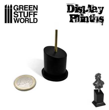 Tapered Round Bust Plinth 2,5x2,5cm Black