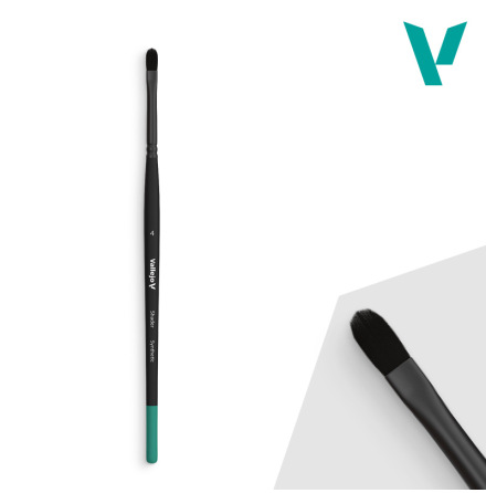 Vallejo Brush: Shader Series flat filbert synthetic No. 4