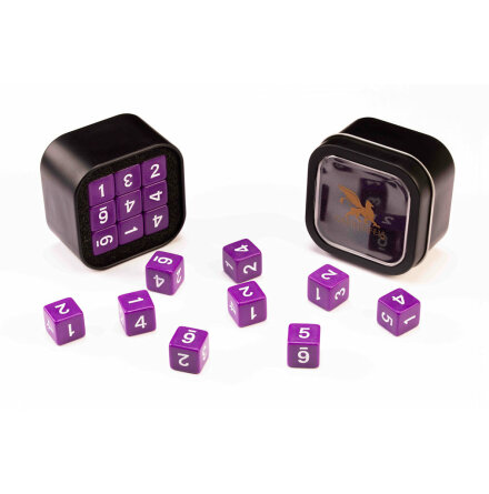 D6 Opaque Series: Purple - Numbers: White