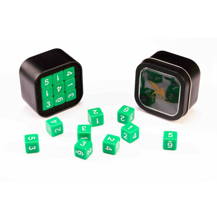 D6 Opaque Series: Green - Numbers: White