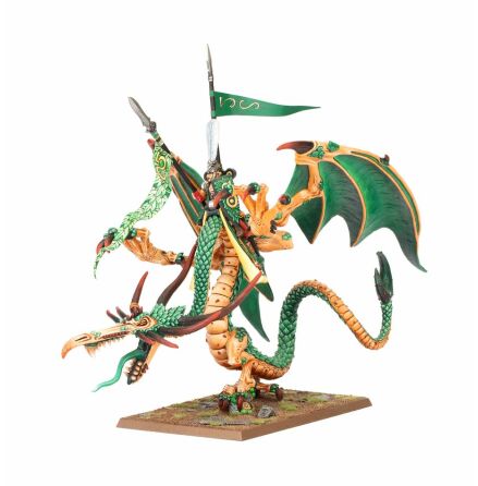 OLD WORLD: WOOD ELF NOBLE ON FOREST DRAGON (metal/plastic)