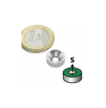 Disc magnet � 12 mm, height 4 mm, holds approx. 1,6 kg (2)